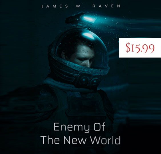 Sci-fi book cover featuring an astronaut and the title "Enemy Of The New World."